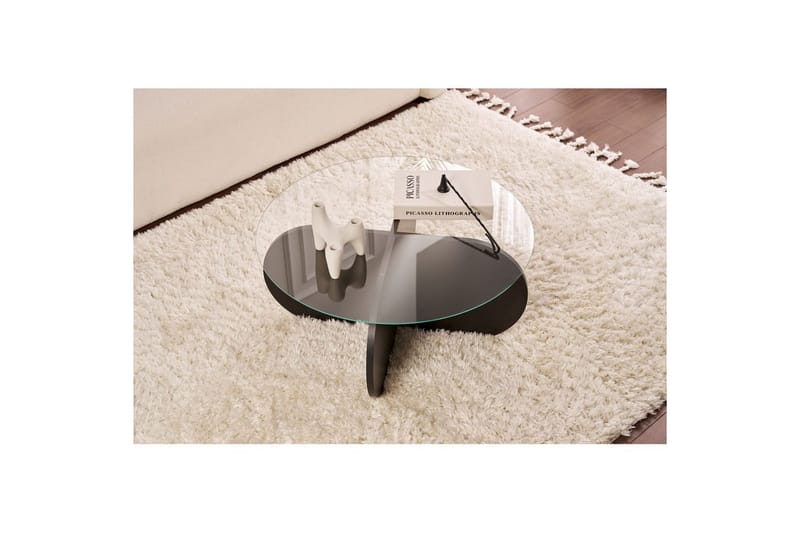 Soffbord Aeris 75 cm med Glasskiva - Trä Svart / Rökt - Möbler - Vardagsrum - Soffbord & vardagsrumsbord - Soffbord