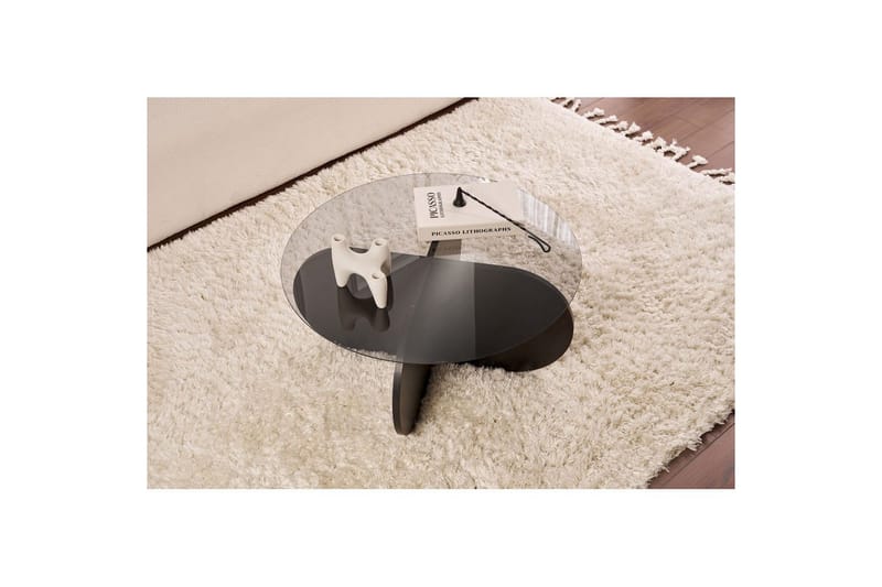 Soffbord Aeris 75 cm med Glasskiva - Trä Svart / Transparent - Möbler - Vardagsrum - Soffbord & vardagsrumsbord - Soffbord