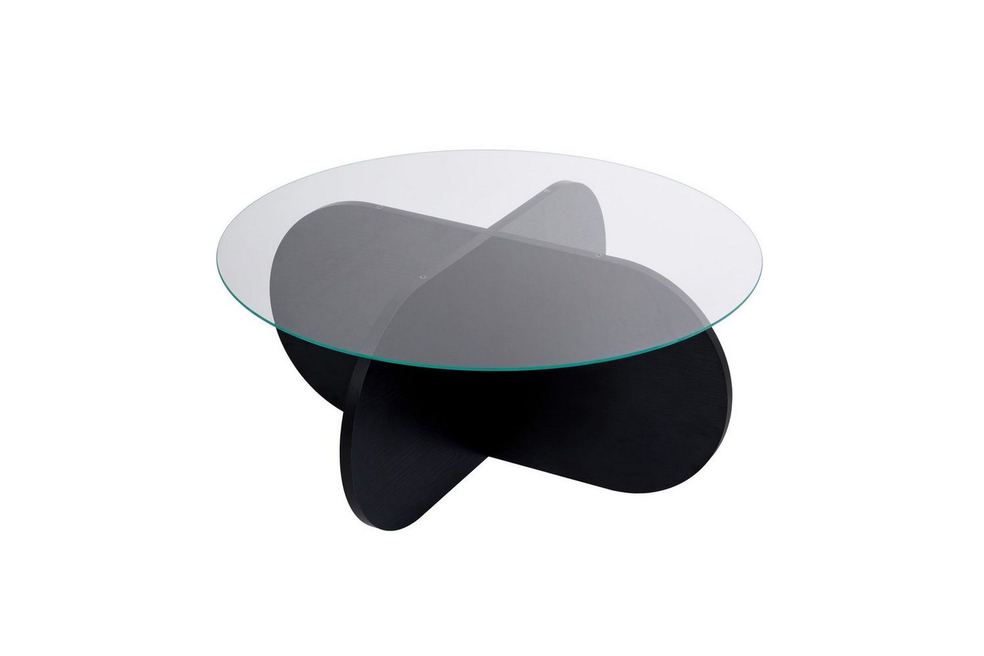 Soffbord Aeris 75 cm med Glasskiva - Tr&auml; Svart / Transparent