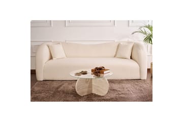 Soffbord Aeris 75 cm med Glasskiva - Travertin / Transparent - Möbler - Vardagsrum - Soffbord & vardagsrumsbord - Soffbord