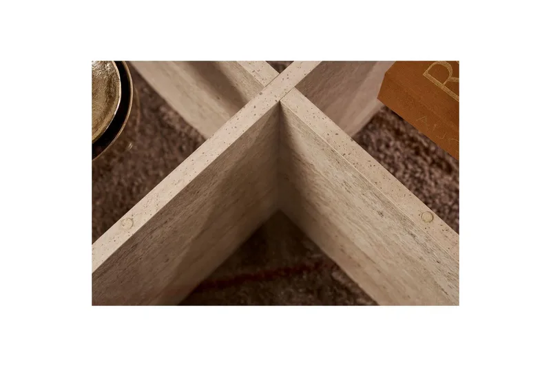 Soffbord Aeris 75 cm med Glasskiva - Travertin / Transparent - Möbler - Vardagsrum - Soffbord & vardagsrumsbord - Soffbord