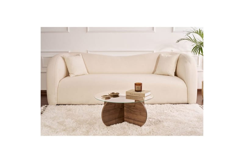 Soffbord Aeris 75 cm med Glasskiva - Valnöt / Transparent - Möbler - Vardagsrum - Soffbord & vardagsrumsbord - Soffbord