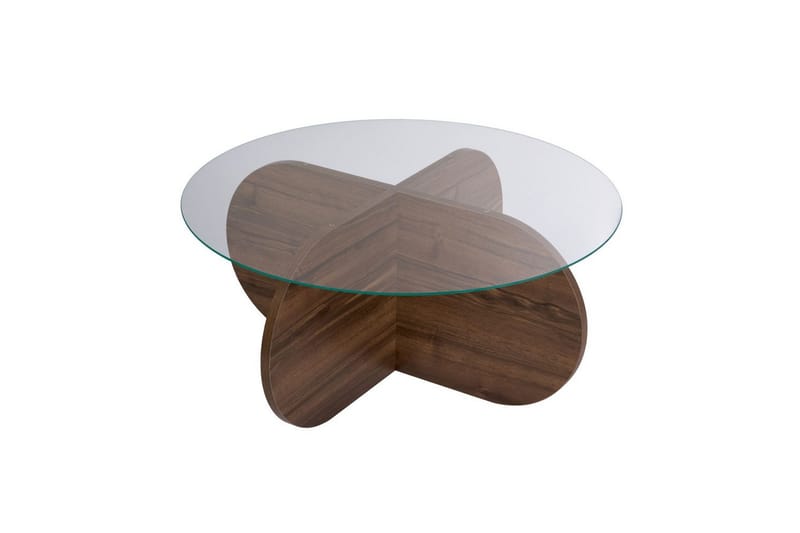 Soffbord Aeris 75 cm med Glasskiva - Valnöt / Transparent - Möbler - Vardagsrum - Soffbord & vardagsrumsbord - Soffbord