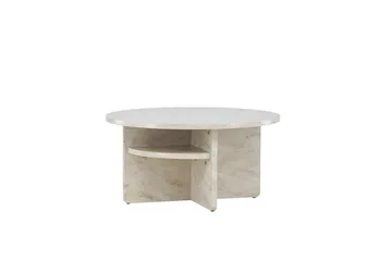 Ålesund Runt Travertin Soffbord 85 cm - Beige - Möbler - Vardagsrum - Soffbord & vardagsrumsbord - Soffbord