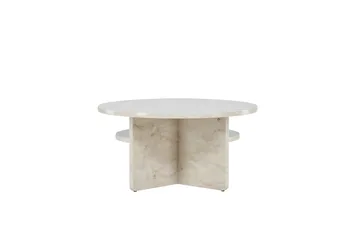 Ålesund Runt Travertin Soffbord 85 cm - Beige - Möbler - Vardagsrum - Soffbord & vardagsrumsbord - Soffbord