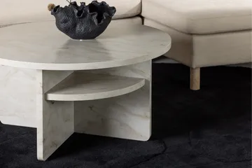 Ålesund Runt Travertin Soffbord 85 cm - Beige - Möbler - Vardagsrum - Soffbord & vardagsrumsbord - Soffbord