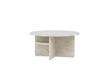 Ålesund Runt Travertin Soffbord 85 cm - Beige - Möbler - Vardagsrum - Soffbord & vardagsrumsbord - Soffbord
