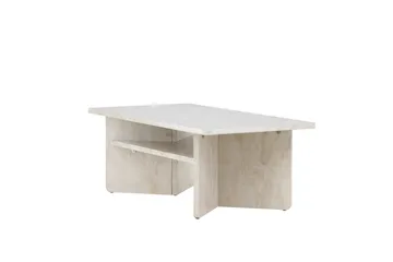Ålesund Travertin Soffbord Rektangulärt 120x60 cm med Förvaring - Beige - Möbler - Vardagsrum - Soffbord & vardagsrumsbord - Soffbord