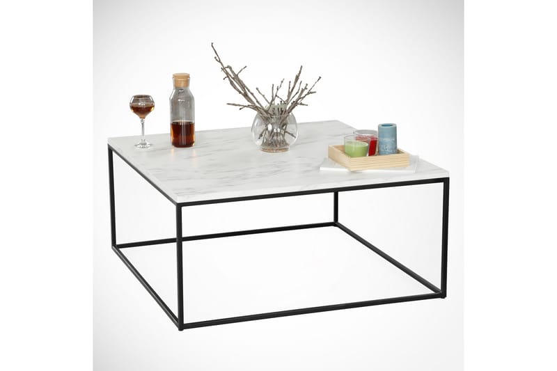 ALSBO Soffbord 75 cm  Marmormönster Vit/Svart - Möbler - Vardagsrum - Soffbord & vardagsrumsbord - Soffbord