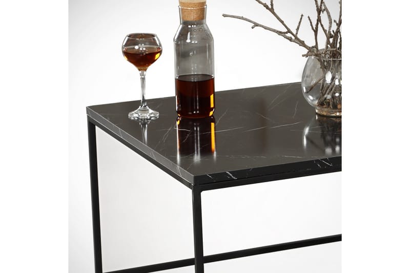 ALSBO Soffbord 95 cm Marmormönster Ribbor Svart - Möbler - Vardagsrum - Soffbord & vardagsrumsbord - Soffbord