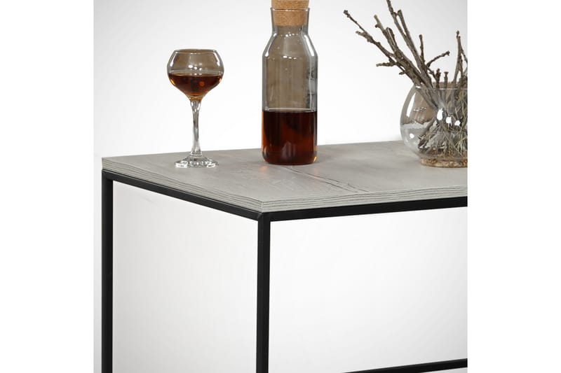 ALSBO Soffbord 95 cm Natur/Svart - Grå/Marmor - Möbler - Vardagsrum - Soffbord & vardagsrumsbord - Soffbord