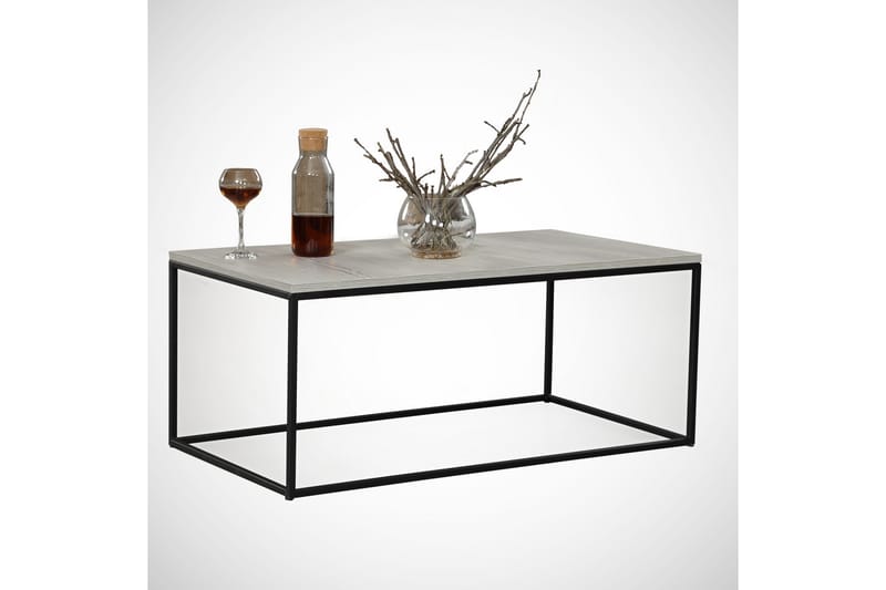ALSBO Soffbord 95 cm Natur/Svart - Grå/Marmor - Möbler - Vardagsrum - Soffbord & vardagsrumsbord - Soffbord