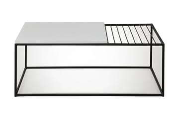 ALSBO Soffbord 95 cm Ribbor Vit/Svart