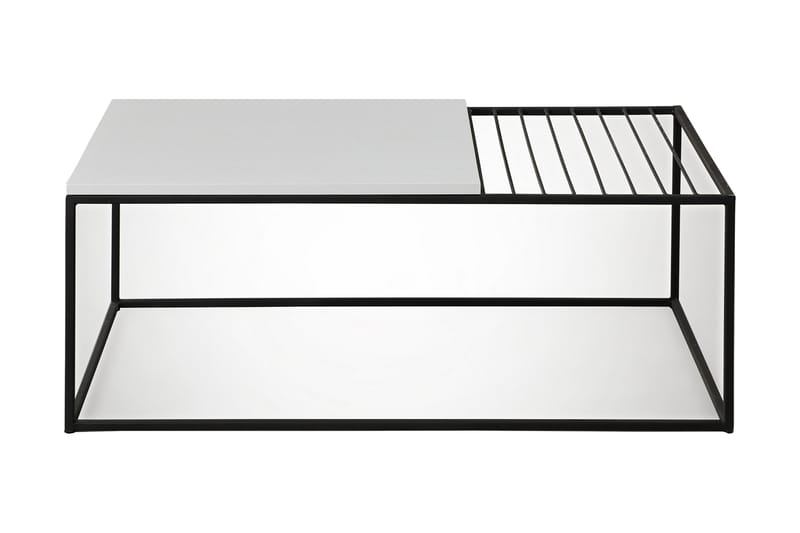 ALSBO Soffbord 95 cm Ribbor Vit/Svart - Möbler - Vardagsrum - Soffbord & vardagsrumsbord - Soffbord