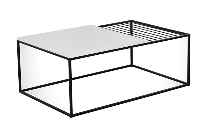 ALSBO Soffbord 95 cm Ribbor Vit/Svart - Möbler - Vardagsrum - Soffbord & vardagsrumsbord - Soffbord