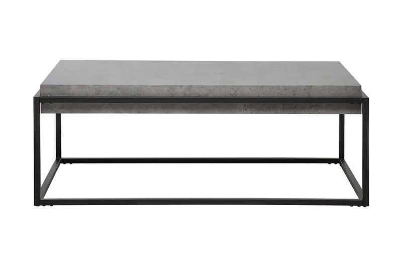 Altos Rektangulärt Soffbord 64 cm i Trä och Metall med Betongeffekt, Grå