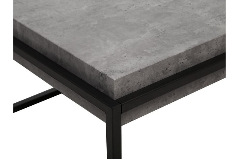Altos Rektangulärt Soffbord 64 cm i Trä och Metall med Betongeffekt - Grå - Möbler - Vardagsrum - Soffbord & vardagsrumsbord - Soffbord