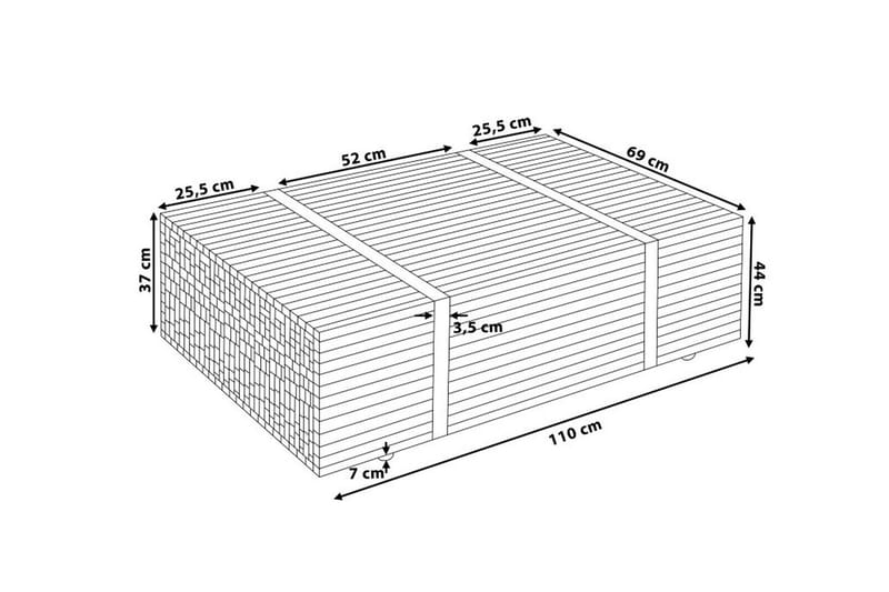 Amlin Soffbord 110 cm på Hjul - Brun/Svart - Möbler - Vardagsrum - Soffbord & vardagsrumsbord - Soffbord