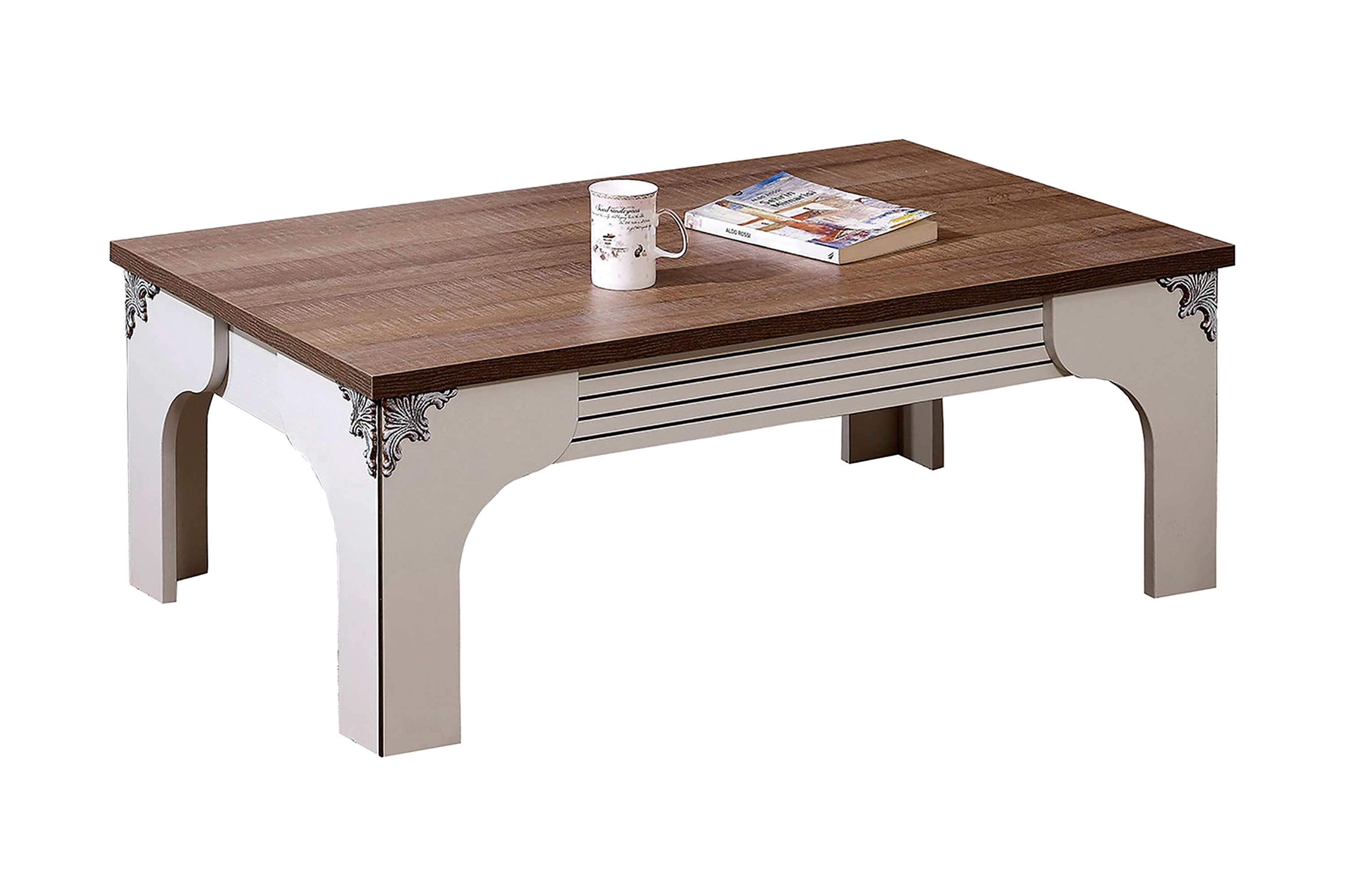 antony soffbord 110 cm vit/valnöt - vit/valnöt