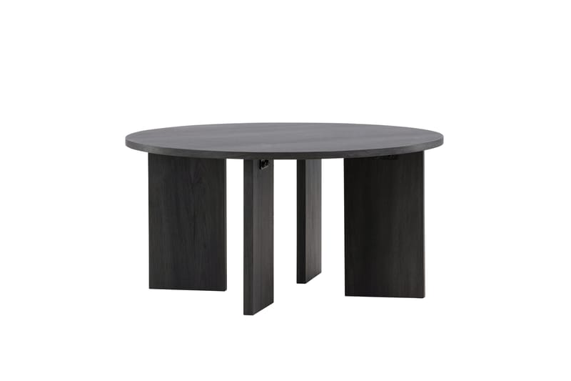 Askerön Runt Soffbord 80 cm med Plankben i Trä - Svart - Möbler - Vardagsrum - Soffbord & vardagsrumsbord - Soffbord