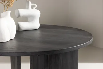Askerön Runt Soffbord 80 cm med Plankben i Trä - Svart - Möbler - Vardagsrum - Soffbord & vardagsrumsbord - Soffbord