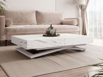 Avendi Soffbord 120 cm - Silver, vit marmor - Möbler - Vardagsrum - Soffbord & vardagsrumsbord - Soffbord