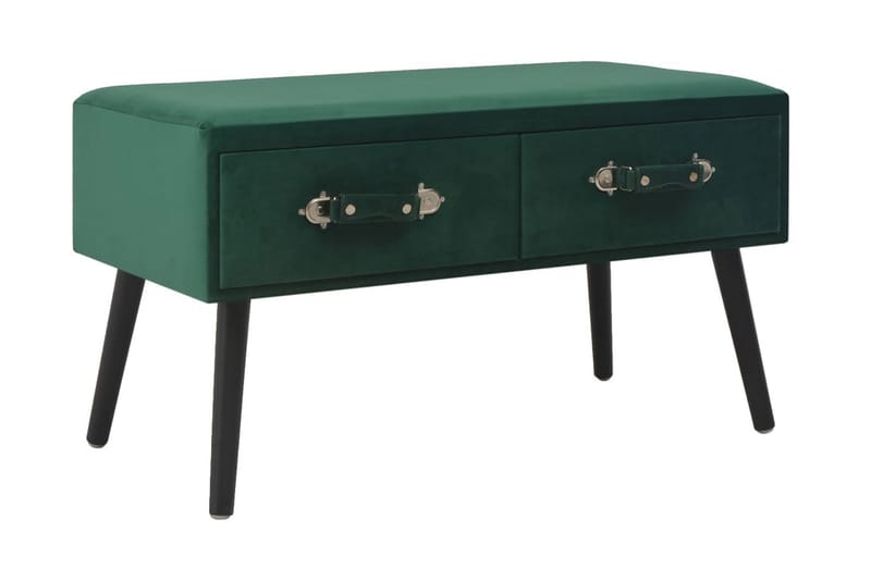 Bänk med lådor 80 cm grön sammet - Grön - Möbler - Vardagsrum - Soffbord & vardagsrumsbord - Soffbord