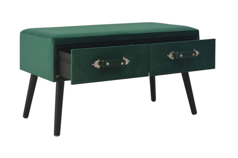 Bänk med lådor 80 cm grön sammet - Grön - Bord - Soffbord