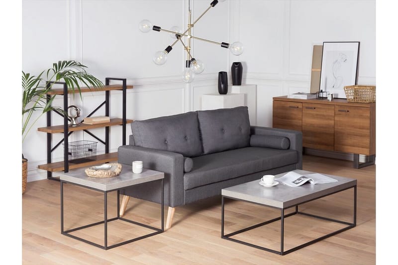 Barreras Rektangulärt Soffbord i Metall med Betonglook - Grå - Möbler - Vardagsrum - Soffbord & vardagsrumsbord - Soffbord