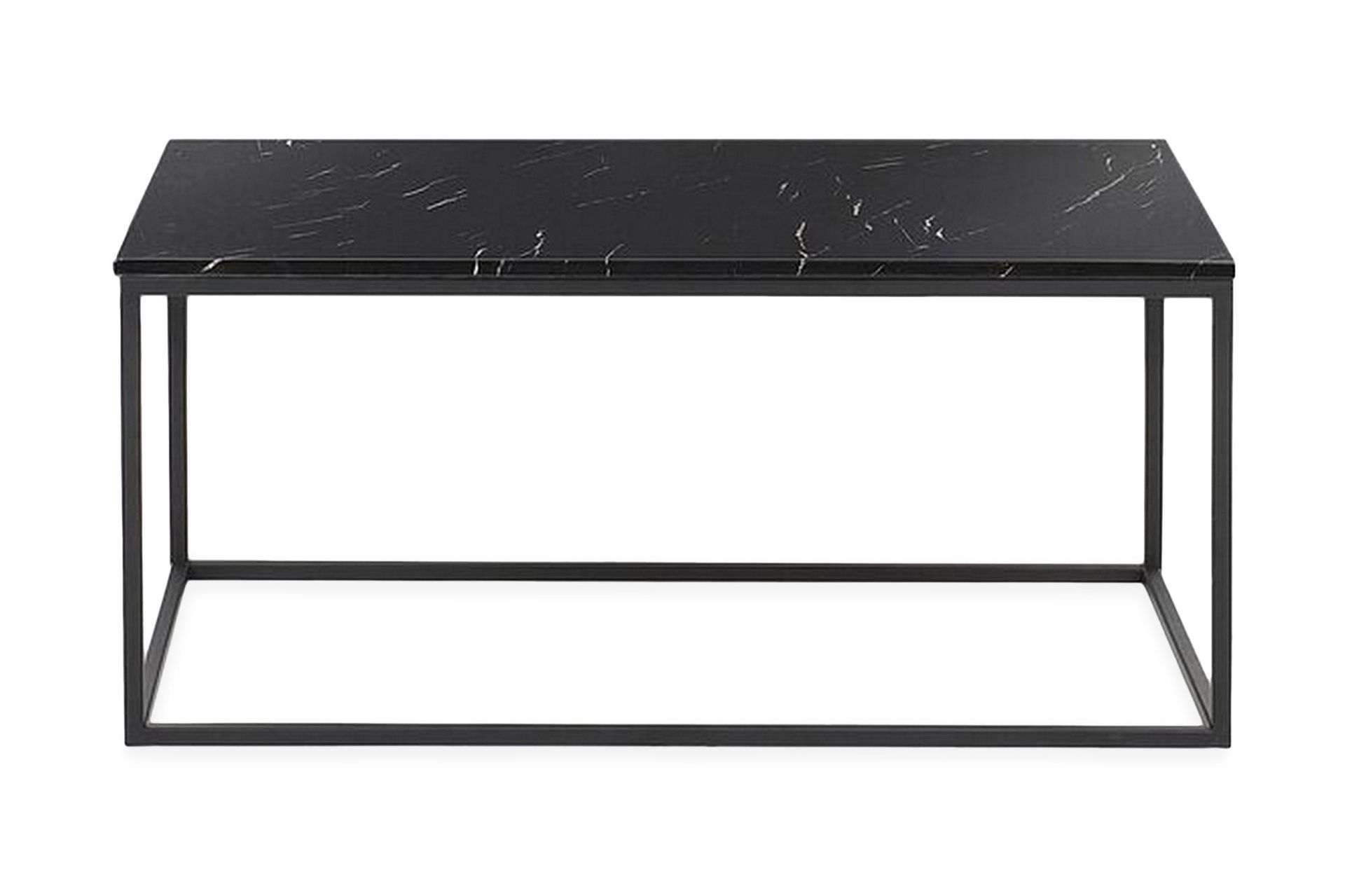 Barreras Soffbord 100 cm Marmorm&ouml;nster - Svart