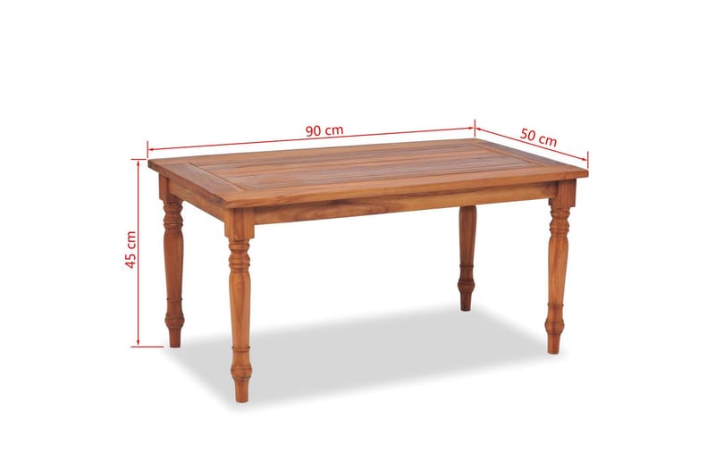 Batavia-soffbord teakträ 90x50x45 cm - Brun - Möbler - Vardagsrum - Soffbord & vardagsrumsbord - Soffbord