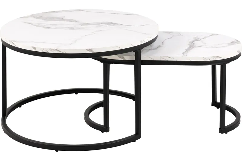 Belgrat Soffbord 70 cm Rund - Vit - Möbler - Vardagsrum - Soffbord & vardagsrumsbord - Satsbord