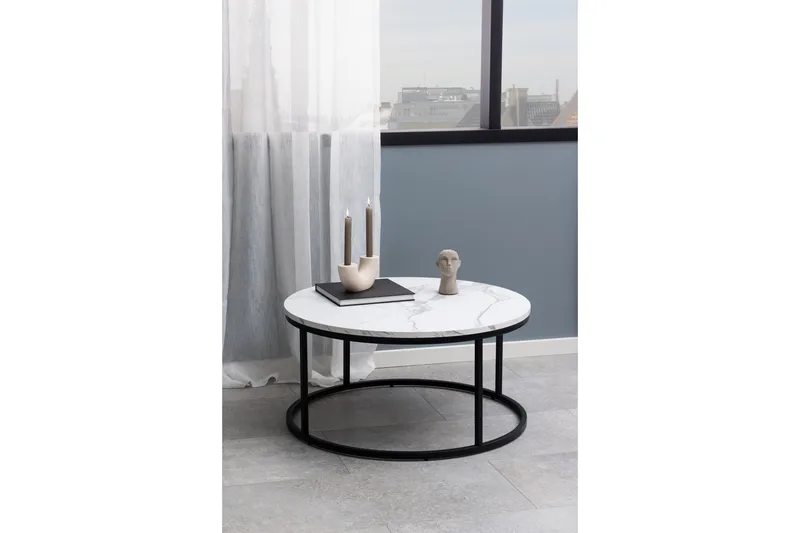 Belgrat Soffbord 80 cm Rund - Vit - Möbler - Vardagsrum - Soffbord & vardagsrumsbord - Soffbord