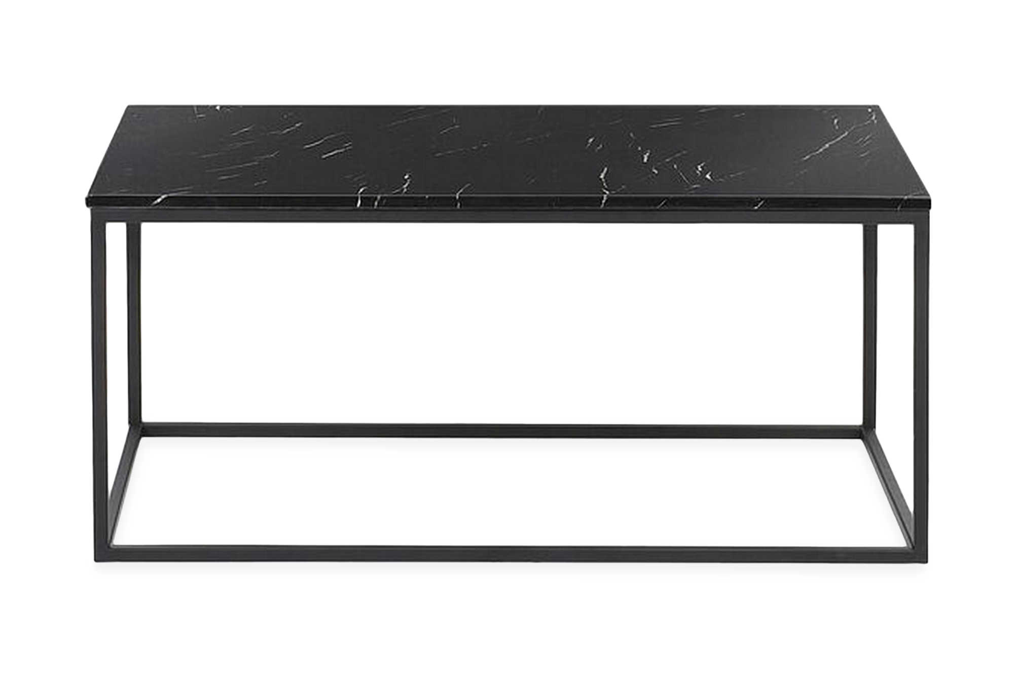 belton soffbord 100 cm marmormönster svart - svart
