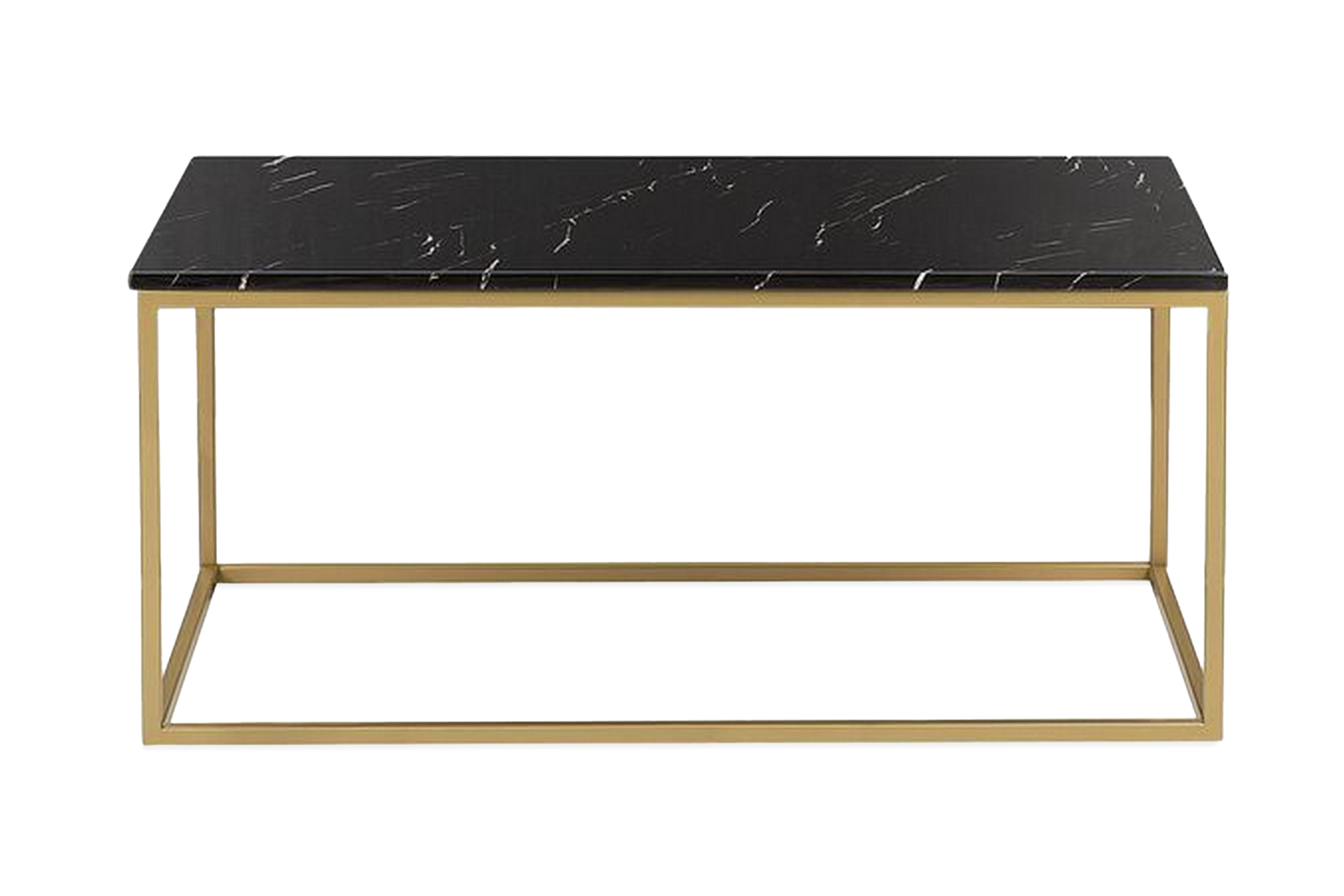 belton soffbord svart marmormönster svart - svart/guld