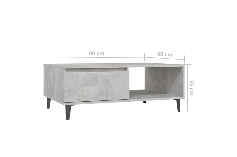 Soffbord betonggrå 90x60x35 cm spånskiva - Grå - Soffbord - Bord