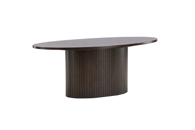 Bianca 120 cm Ovalt Soffbord i Trä med Räfflad Pelarfot - Brun - Möbler - Vardagsrum - Soffbord & vardagsrumsbord - Soffbord