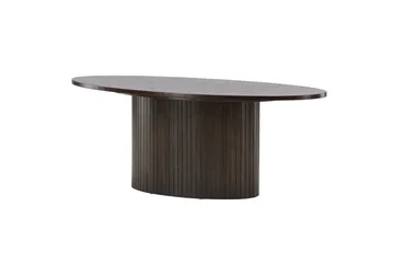 Bianca 120 cm Ovalt Soffbord i Trä med Räfflad Pelarfot - Brun - Möbler - Vardagsrum - Soffbord & vardagsrumsbord - Soffbord