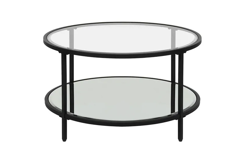 Soffbord Birney Svart/genomskinlig, Svart/genomskinlig