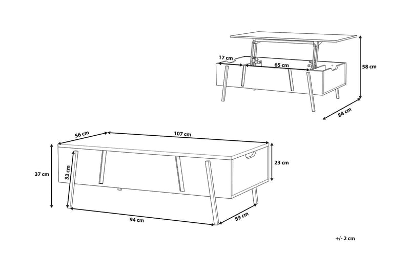Blackpool Soffbord 107 cm - Trä/Natur - Möbler - Vardagsrum - Soffbord & vardagsrumsbord - Soffbord