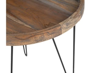 Bondiss 45 cm Runt Soffbord med Hårnålsben i Teak - Brun - Möbler - Vardagsrum - Soffbord & vardagsrumsbord - Soffbord