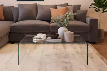 Bonisiolo Rektangulärt Soffbord 110x55 cm i Böjt Glas - Transparent - Möbler - Vardagsrum - Soffbord & vardagsrumsbord - Soffbord