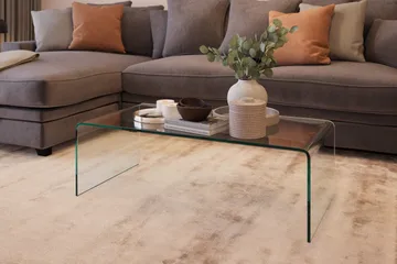 Bonisiolo Rektangulärt Soffbord 110x55 cm i Böjt Glas - Transparent - Möbler - Vardagsrum - Soffbord & vardagsrumsbord - Soffbord