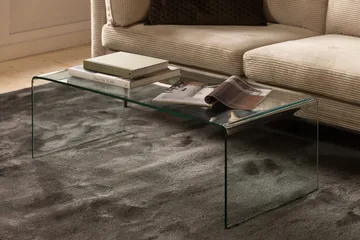 Bonisiolo Rektangulärt Soffbord 110x55 cm i Böjt Glas - Transparent - Möbler - Vardagsrum - Soffbord & vardagsrumsbord - Soffbord