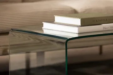 Bonisiolo Rektangulärt Soffbord 110x55 cm i Böjt Glas - Transparent - Möbler - Vardagsrum - Soffbord & vardagsrumsbord - Soffbord