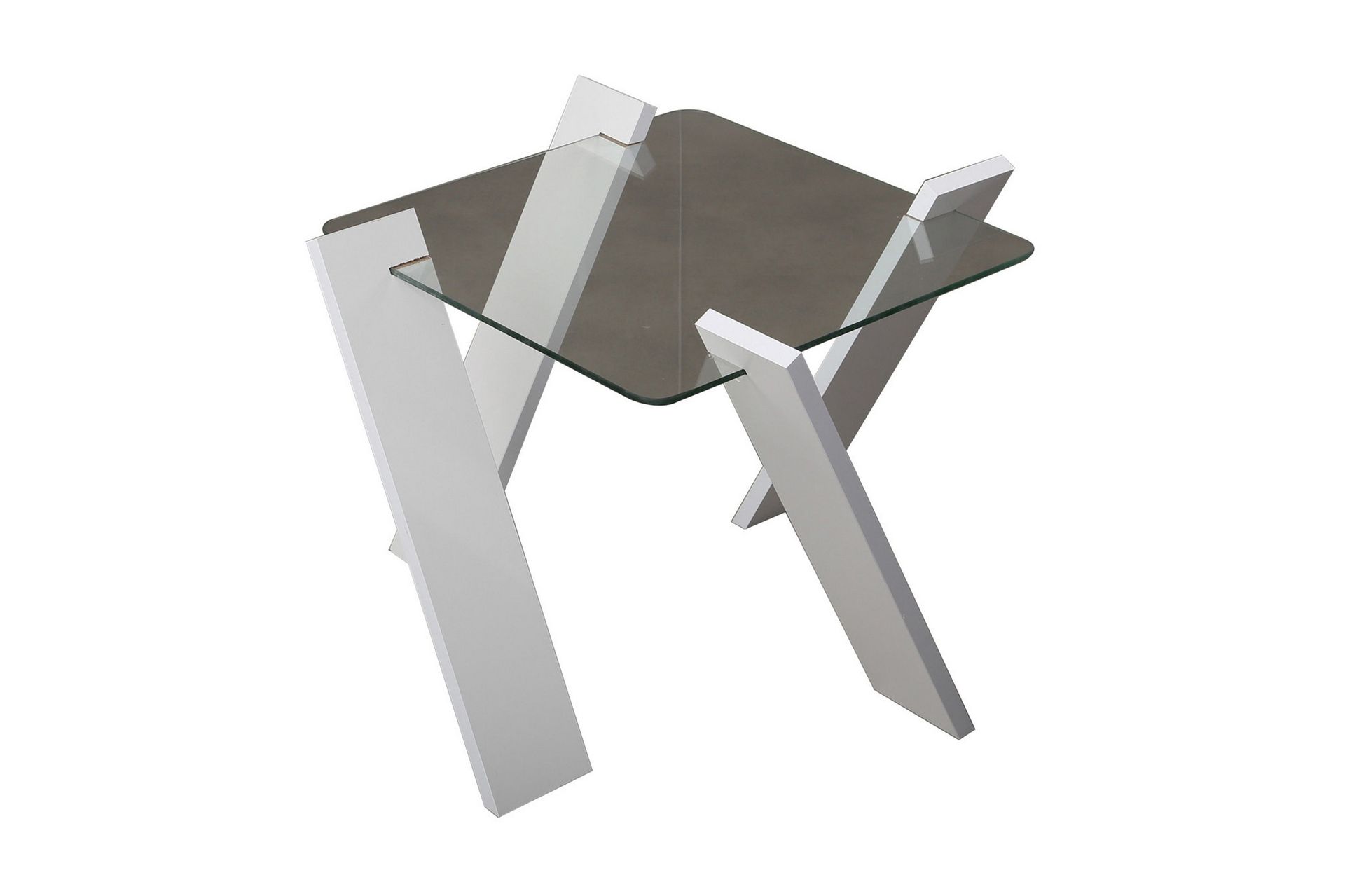 BRADLEY MINI Soffbord 57 cm Glas/Vit - Möbler - Vardagsrum - Soffbord & vardagsrumsbord - Soffbord