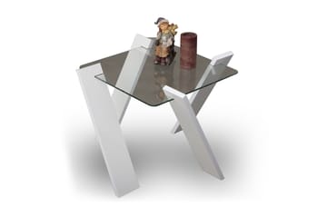 BRADLEY MINI Soffbord 57 cm Glas/Vit - Möbler - Vardagsrum - Soffbord & vardagsrumsbord - Soffbord