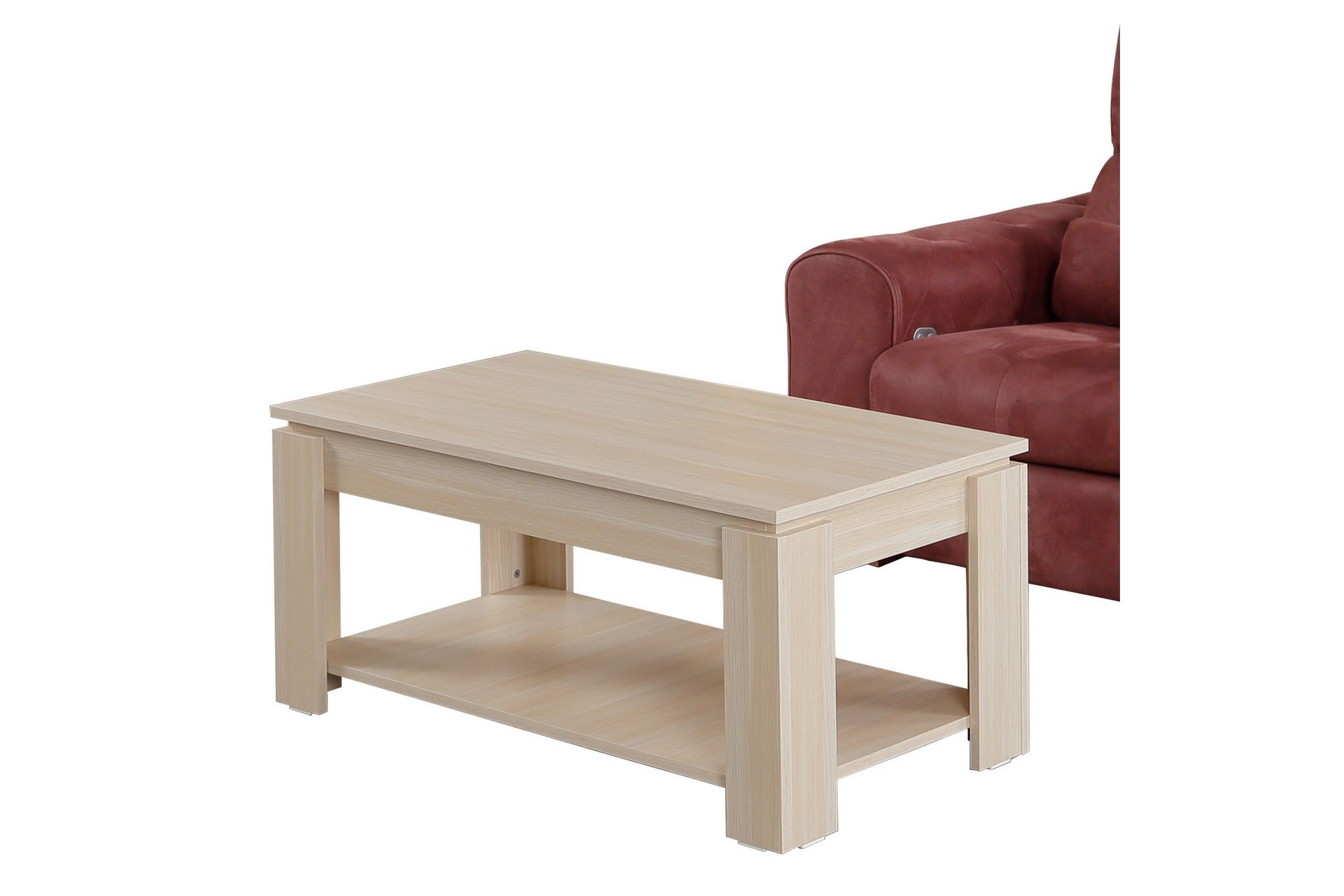 BRADLEY Soffbord 104 cm med Förvaring Hylla Ljus Ekfärg - Ljus Ek - Möbler - Vardagsrum - Soffbord & vardagsrumsbord - Soffbord