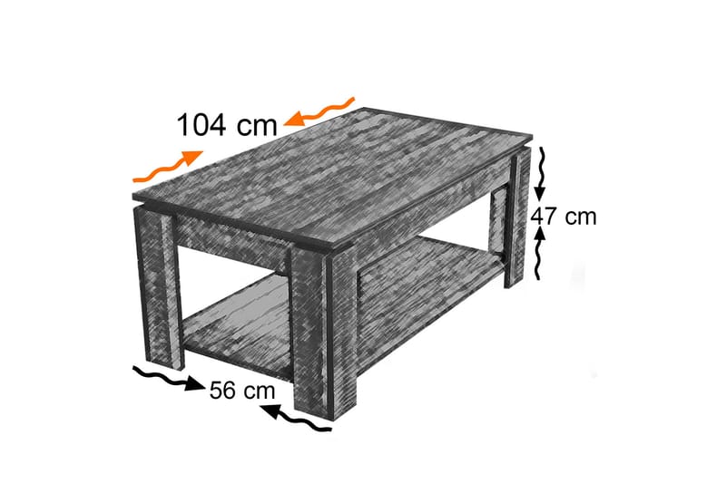 BRADLEY Soffbord 104 cm med Förvaring Hylla Valnötsbrun - Valnöt - Möbler - Vardagsrum - Soffbord & vardagsrumsbord - Soffbord