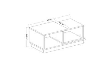 Broceni Soffbord 90 cm med Förvaring Hyllor - Antracit/Natur - Möbler - Vardagsrum - Soffbord & vardagsrumsbord - Soffbord